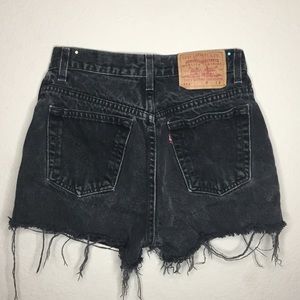 Black Distressed High Waisted Levi’s Shorts